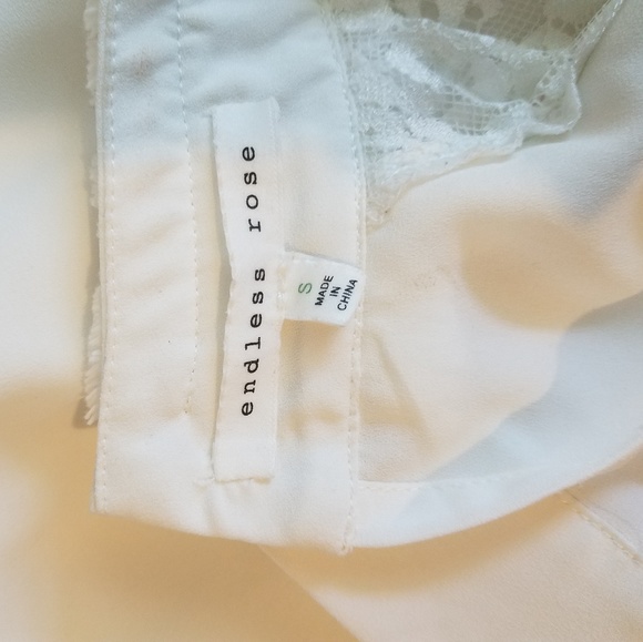 Endless Rose Ivory Drop-Waist LACE/FRINGE Dress-S - Picture 2 of 6